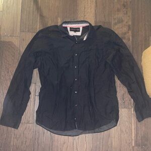 Signature Studio Black Dress Shirt Long Sleeve